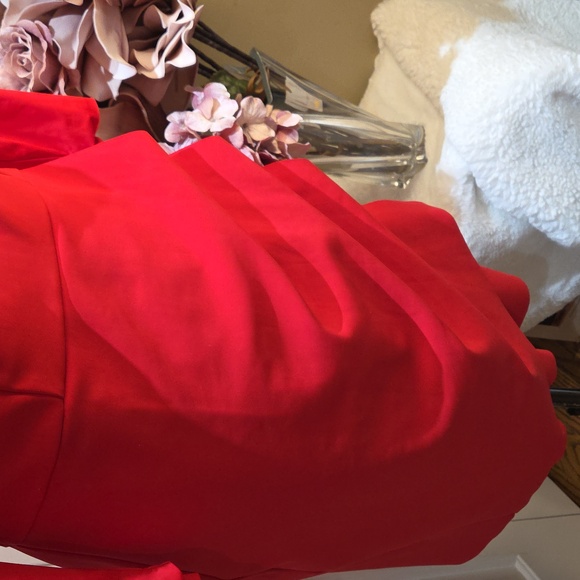 Nwot 14 Alex Evenings Red Long Sleeve Sheath Dress with Neck Cutout - Picture 16 of 17